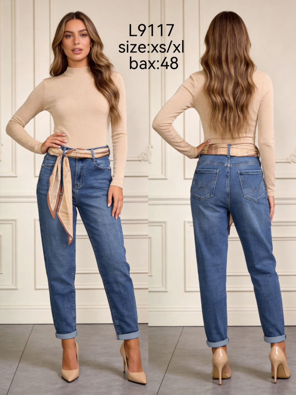 Spodnie damskie jeansy Roz XS-XL, 1 Kolor Paczka 12 szt
